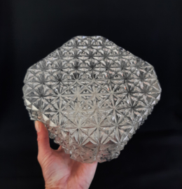 Jaren 60 glazen plafondlamp | Achthoekige, vintage plafonniere