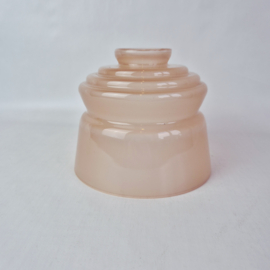 Vintage Art Deco glazen lampenkap | Opaal perzik roze