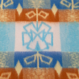 Vintage jaren 70 wollen deken, bloemen, Red Clan Blanket