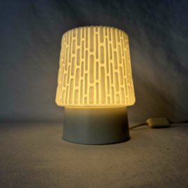 Vintage opaline glazen plafondlamp – wit reliëf