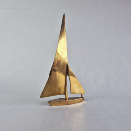 Messing Mid-Century Zeilboot | Curtis Jere-Stijl