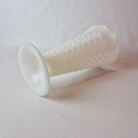 Anchor Hocking vaas | Vintage melkglazen vaas | Hobnail vaas