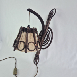 Vintage Rotan Wandlamp