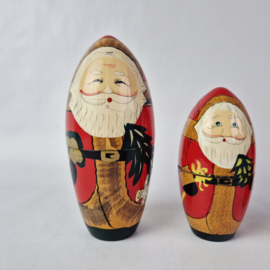 Vintage kerst matroesjka | Matroesjka kerstman