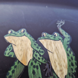 Vintage Couroc of Monterey "Dancing Frogs" dienblad
