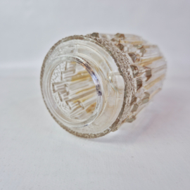 Vintage glazen lampenkap van helder glas met amber