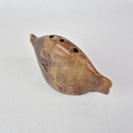 Vintage handgemaakte keramische bloemensteker vis