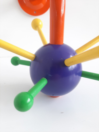 Vintage houten, kleurrijke Sputnik wandkapstok, Ikea