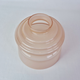 Vintage Art Deco glazen lampenkap | Opaal perzik roze