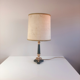 Vintage klassieke tafellamp | Antieke lamp | French empire lamp | Messing met hout