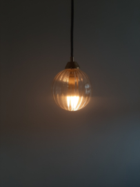 Hanglamp glazen bol met nieuw armatuur