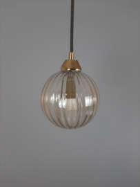 Hanglamp glazen bol met nieuw armatuur