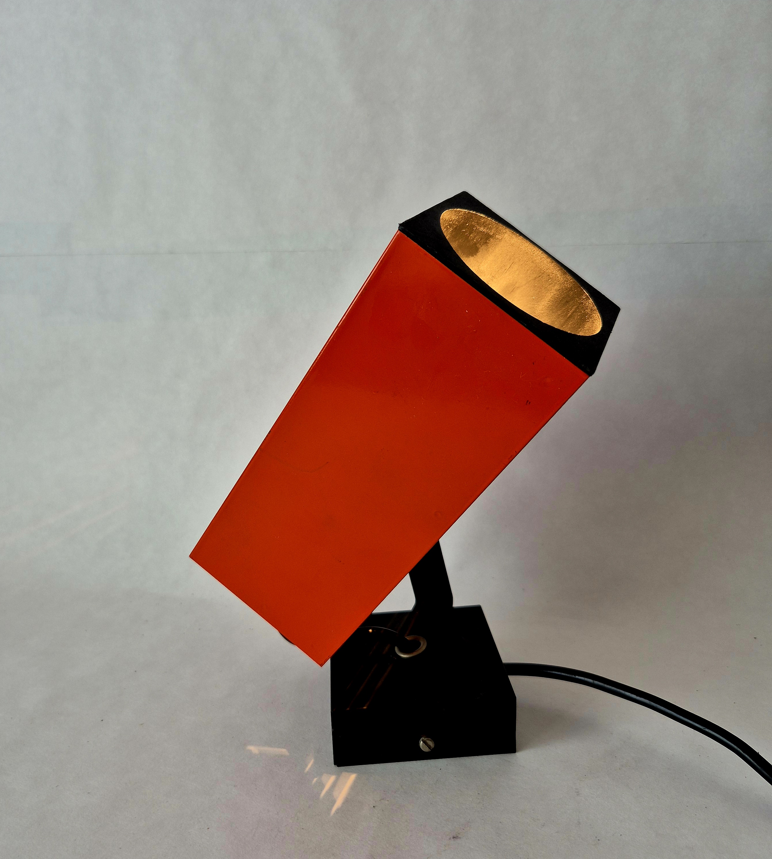 Oranje vierkante spot | Vintage jaren 70 wand of plafondlamp