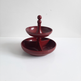 Jaren 70 snacktoren Emsa, pindaset, space age design, vintage snackset