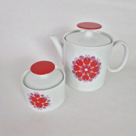 Thomas Rosenthal Germany theepot en suikerpot | Pinwheel theeservies