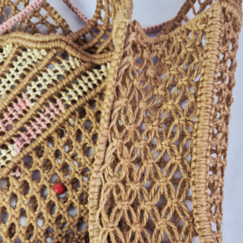 Jaren 70 Macramé tas met kralen