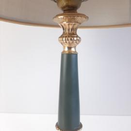 Vintage klassieke tafellamp | Antieke lamp | French empire lamp | Messing met hout
