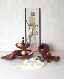 Jaren 70 snacktoren Emsa, pindaset, space age design, vintage snackset