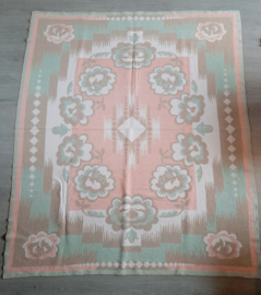 Wollen deken in pastelkleuren, Vintage jaren 60 deken
