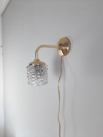 Wandlamp vintage glazen kap met nieuw armatuur