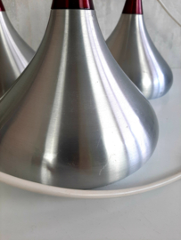 Set van 3 vintage aluminium hanglampen, 60s design