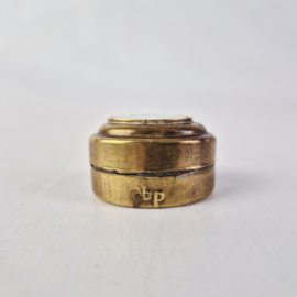 Vintage/Antiek Pillendoosje | Parelmoer met Messing Doosje