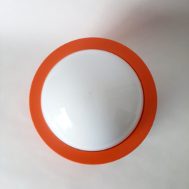Plafondlamp oranje | Vintage plafonniere | Jaren 70 Massive plafondlamp