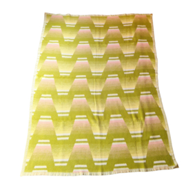 Jaren 70 Deken Groen/Roze/Wit