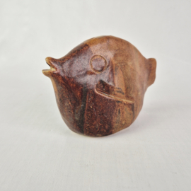 Vintage handgemaakte keramische bloemensteker vis