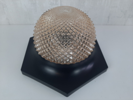 Jaren 60 plafondlamp, op hexagon plaat