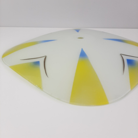 Vintage jaren 60 glazen lampenkap plaat | Lampenkap ter vervanging