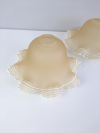 Vintage Jaren 60 glazen lampenkappen | Tulip lampenkap geel