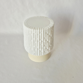 Vintage opaline glazen plafondlamp – wit reliëf