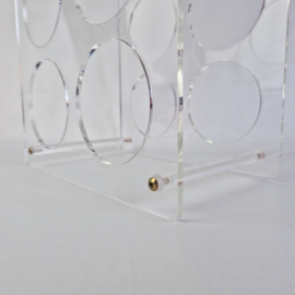 Vintage plexiglas | Perspex wijnrek voor 6 flessen