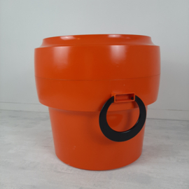 Jaren 70 naaimand | Oranje naaitrommel