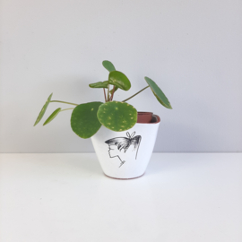 Jaren 60 bloempotje met portret