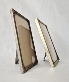 Fotolijstjes met bol glas | Vintage brocante fotolijstjes | Set van 2