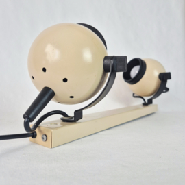 Spotjesbalk beige eyeball | Jaren 70/80 wand,- of plafondverlichting