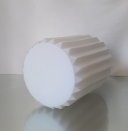 Plafondlamp Philips, plissé glas, in de stijl van Louis Kalff