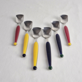 Vintage WMF Cromargan 'Fantasia' Lepels – Set van 6