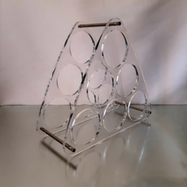 Jaren 80 plexiglas wijnrek
