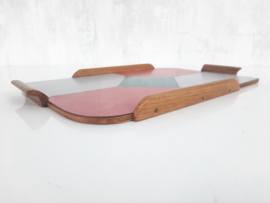Vintage jaren 60 dienblad | Houten dienblad MCM