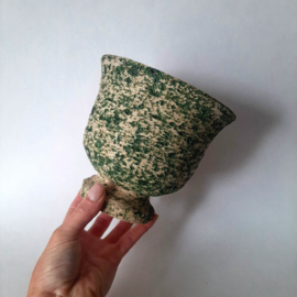 Jaren 60 bloempot | Berkenbast groen