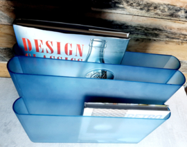 Vintage lectuurbak Giotto Stoppino voor Kartell - "Portariviste" Blauw