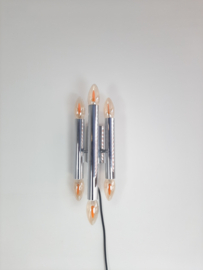 Wandlamp in de stijl van Gaetano Sciolari, Wandlamp chroom met 6 lichtpunten