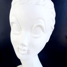 Vintage mannequin buste Twiggy | Witte Twiggy mannequin display