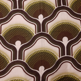 Vintage gordijnen, jaren 70 raambekleding groen