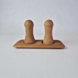Vintage houten Peper- en zoutvaatje