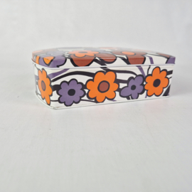 Vintage jaren 70 blik Flowerpower