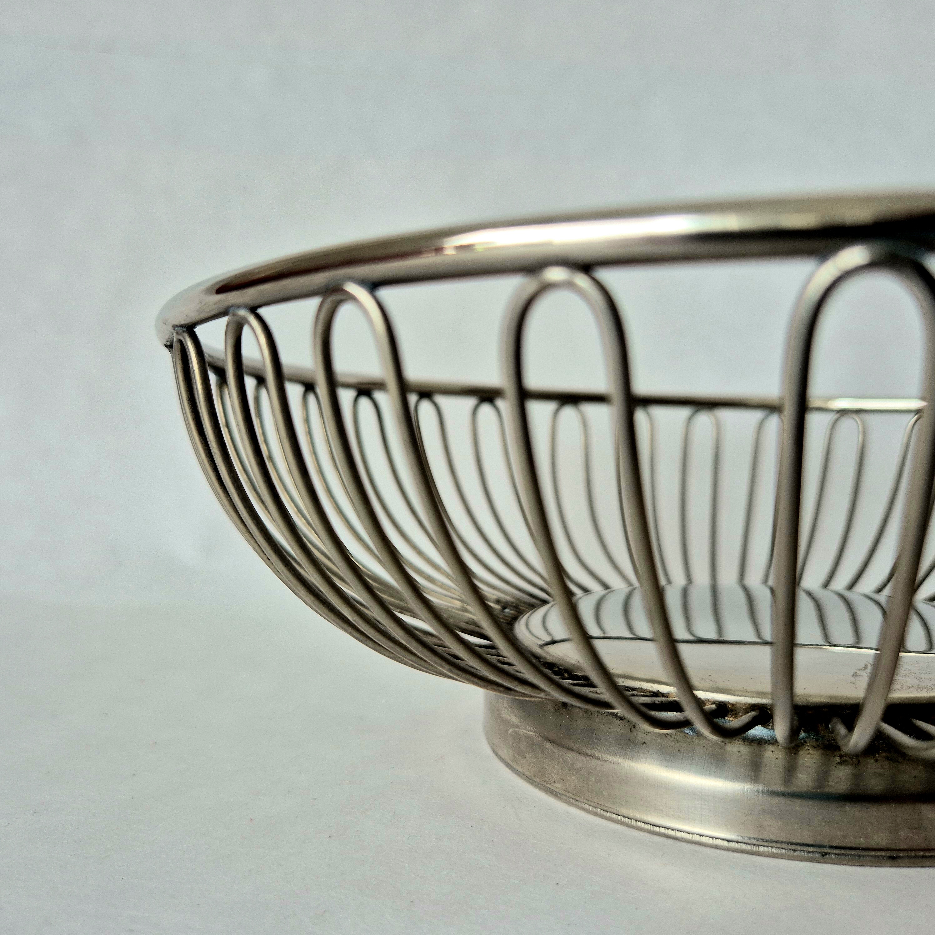 Vintage fruitmand in de stijl van Alessi | Draadmand | Fruitmand naar ontwerp uit de jaren 50
